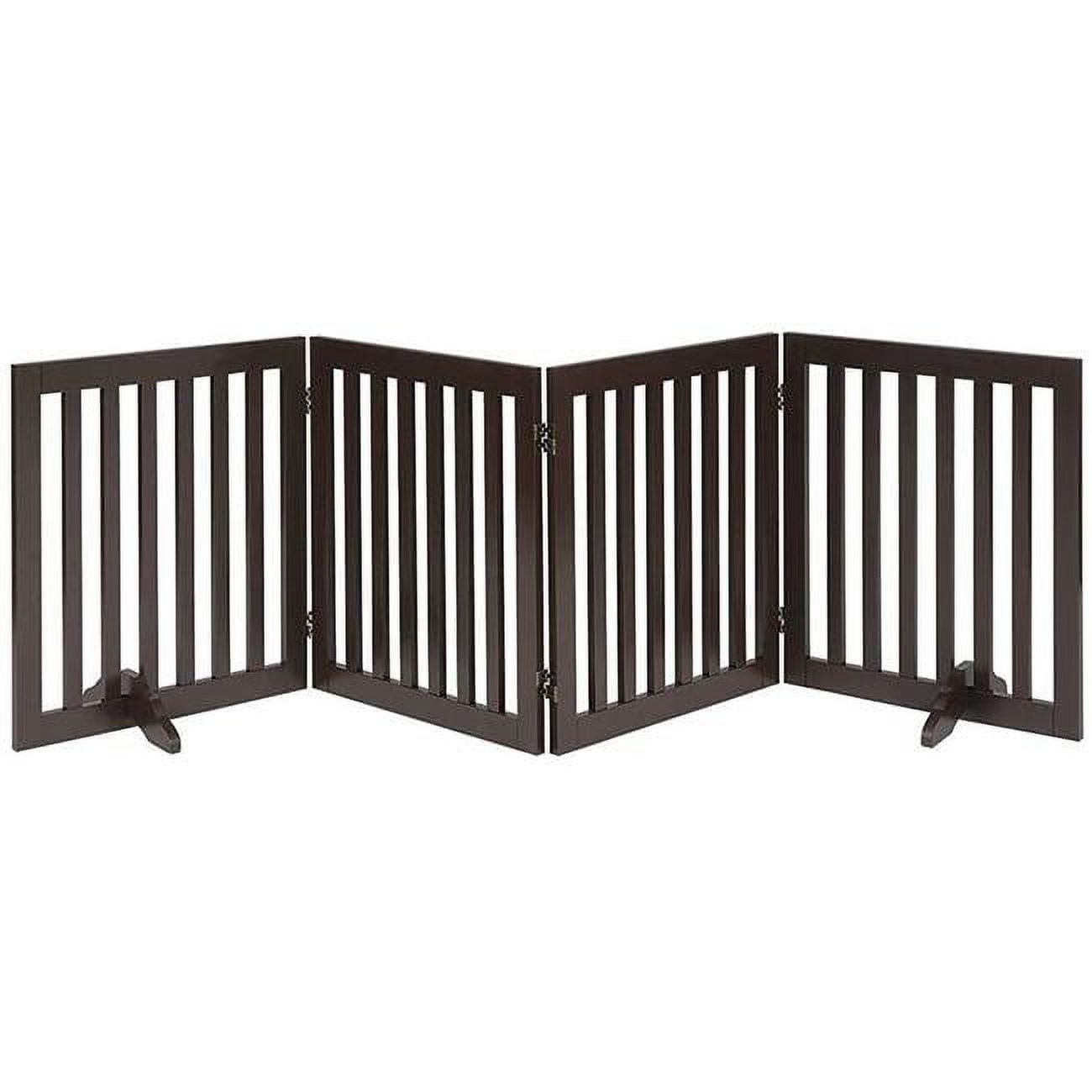 beeNbkks  24 in. High Pet Gate 4 Panels -  Espresso