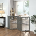 thumbnail image 1 of Unipaws Freestanding Wooden Dog Gate, 2 Support Feet, Indoor Barrier, 80"W x 36"H, Gray, 1 of 9