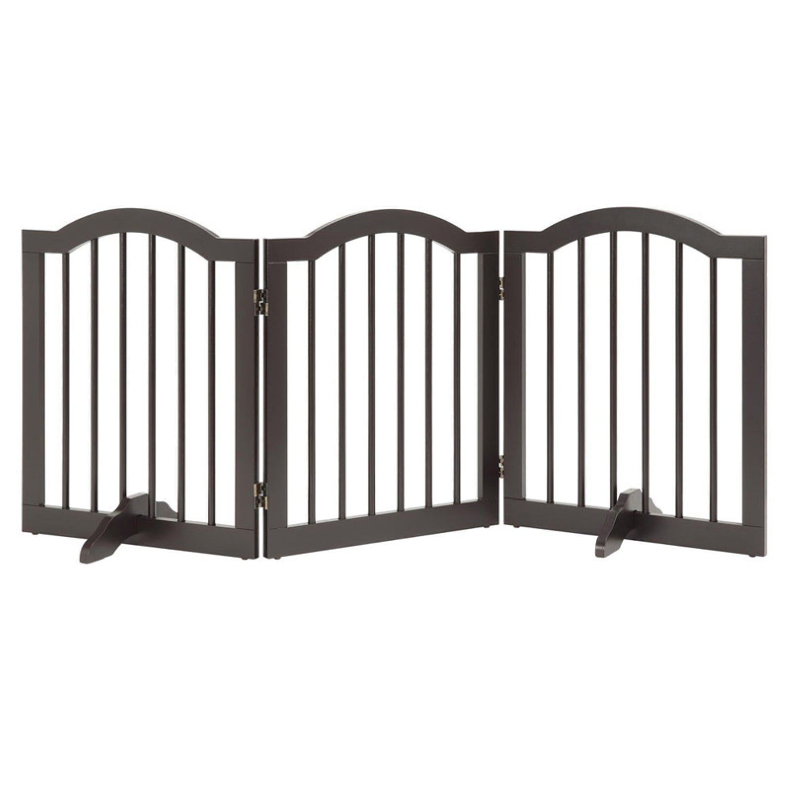 Unipaws Freestanding Wooden Dog Gate, Foldable Pet Gate with 2PCS
