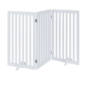 Unipaws 36 H Free Standing Pet Gate for Dog Cat, Tall Wooden Gates for Doorway, Stairs, Foldable Pet Fence for The House, Expandable Dog Barrier, Indoor Use, White