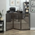 thumbnail image 1 of Unipaws 36" H Free Standing Pet Gate for Dog Cat, Tall Wooden Dog Gates for Doorway, Stairs, Foldable Pet Fence for The House, Expandable Dog Barrier, Indoor Use, Espresso, 1 of 7