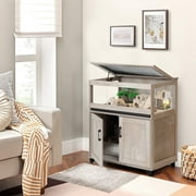 unipaws Hedgehog Cage with Storage Cabinet, Hamster Cage for Rat and Guinea Pigs, Clear Transparent PVC Visual Small Animal Cage with Tray