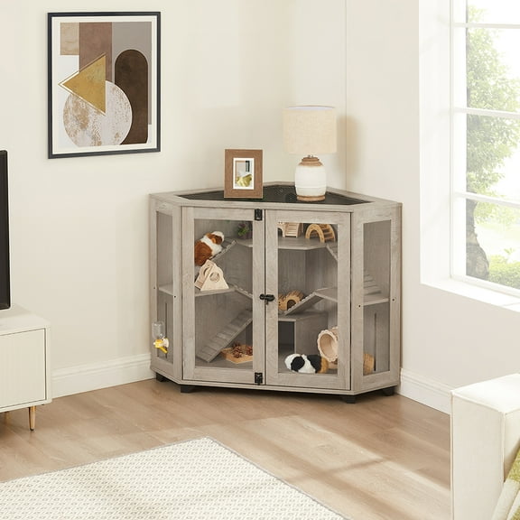 Unipaws Hamster Corner Cage, Large Critter Nation Cage for Guinea Pigs, Rabbit, Ferret Cage