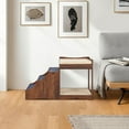 thumbnail image 1 of Unipaws Pet Bunk Bed with Removable Step for Dogs and Cats, Multi-Level Bed Window Perch Seat Platform, Walnut, 1 of 7
