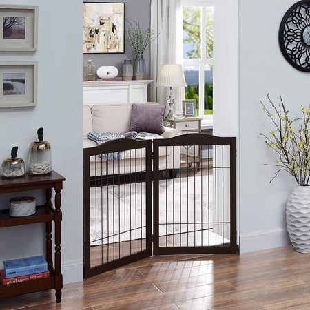 Unipaws Pet Playpen Extension Kit, 2 Panels, Espresso