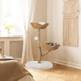 thumbnail image 1 of Unipaws Wood Cat Tree Tower for Large Cats 20lbs, Natural Cat Tree Tower with Dual Woven Baskets, 41-inch Cat Activity Tree with Plush Cushions, Aesthetic Short Cat Tree with Scratching Post, 1 of 7