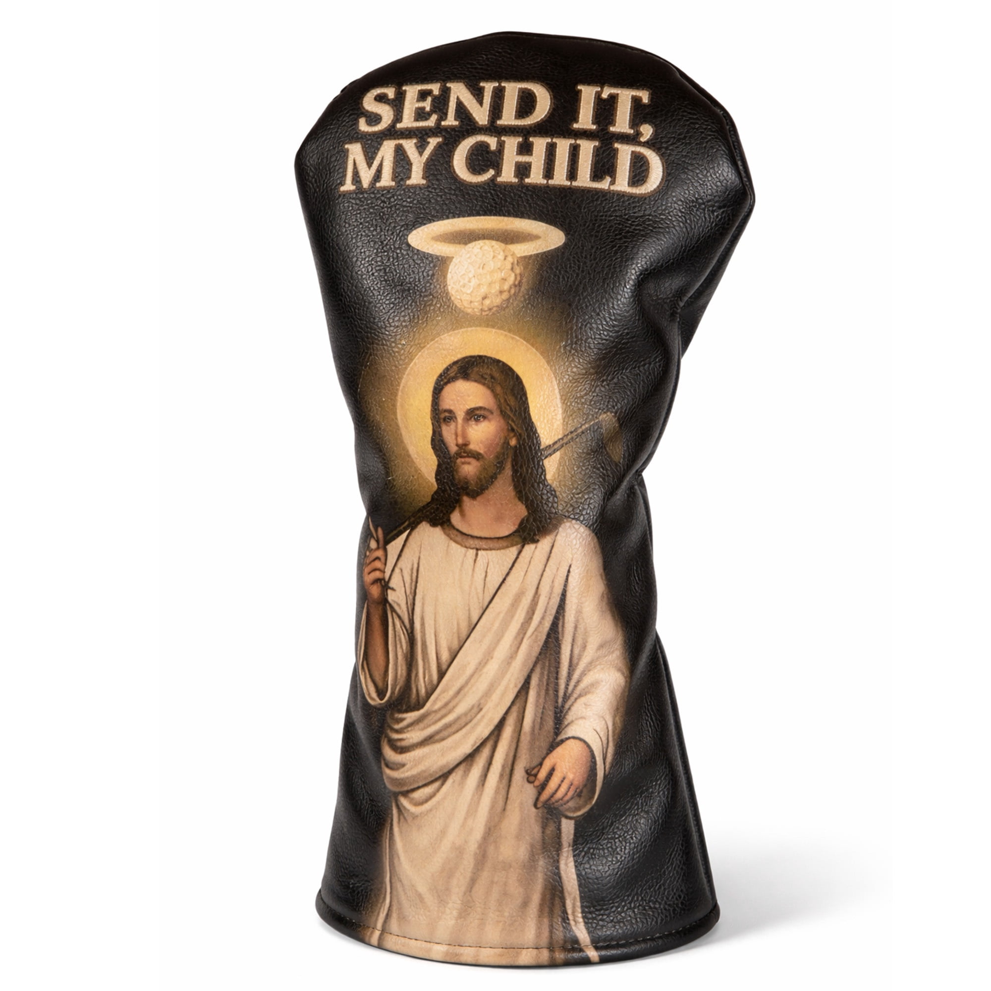 Uniporium Send It, My Child Novelty Head Cover – Premium PU Leather Golf Driver Headcover with Embroidered Details, Designed for Modern 460cc Drivers, and a Fun Golf Accessory and Gift