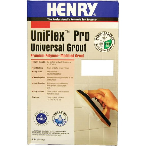 Unipro 13089 Polymer Modified Sanded Grout?, 8 lb, Box, Earth Gray, Powder