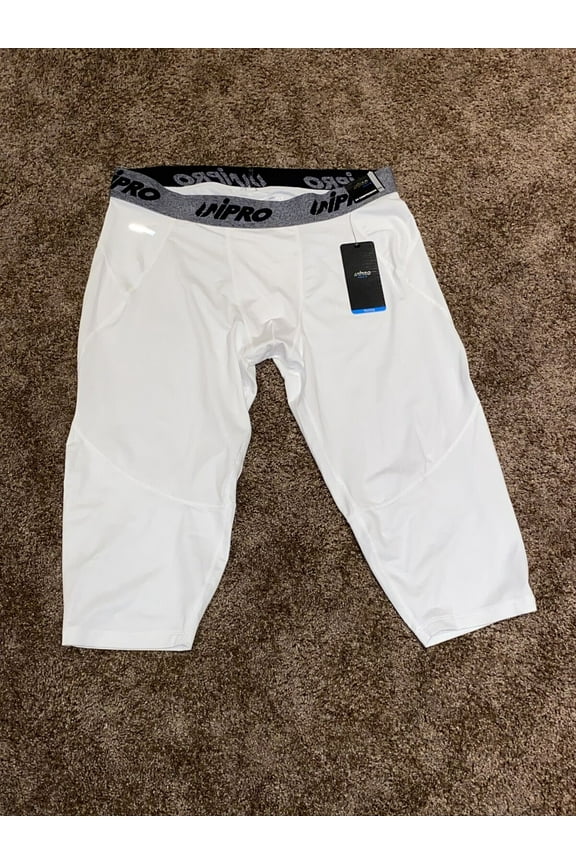 Mens 3/4 Compression Pants Artic White Sz 2XL NEW