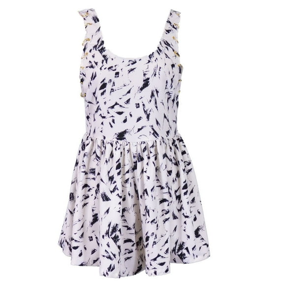 Uniq Punk Rocker Glam Gold Metal Rings Straps Loose Fit Romper Shorts