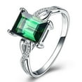 thumbnail image 1 of Unique 1.25 Carat Green Emerald 7x5mm Emerald Cut And Moissanite Diamond Infinity Engagement Ring in 10k White Gold, 1 of 5