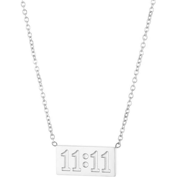 Unique 11:11 Shape Pendant Necklace for Women Men's 18k Gold Plated Dainty Angel Number Choker Necklaces Adjustable Chain Personalization Lucky Numerology Jewelry Meaningful Gifts