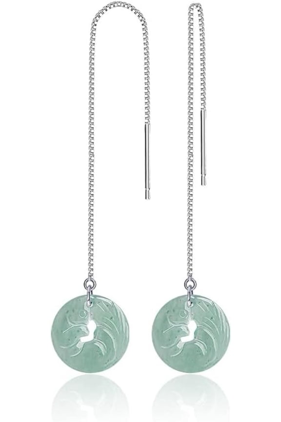 Unique 14K Gold Jade Fox Earrings - Natural Jade Dolphin Design - Perfect Anniversary or Special Occasion Gift for Wife, Girlfriend, or Loved One