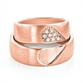 thumbnail image 1 of Unique 14K Gold Matching His and Hers Diamond Wedding Band Set (Rose Gold Size 9.5), 1 of 1