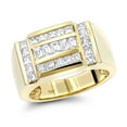 thumbnail image 1 of Unique 14K Mens Princess Baguette Natural 1.8 Ctw Diamonds Ring (Yellow Gold Size 12), 1 of 2