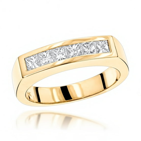 Unique 14K Natural 0.6 Ctw Real Diamonds Mens Wedding Band (Yellow Gold Size 10)
