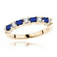 thumbnail image 1 of Unique 14K Natural Diamond and Real Sapphire Ring For Women (Yellow Gold Size 8.5), 1 of 1
