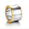 thumbnail image 1 of Unique 15mm Big Rings Women's Three Colors Cool Stainless Steel Wedding Jewelry, 1 of 7
