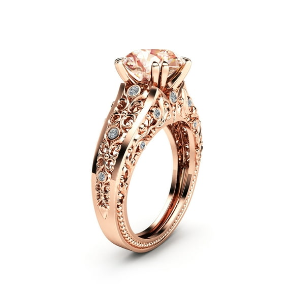 Unique 2 Carat Morganite Engagement Ring