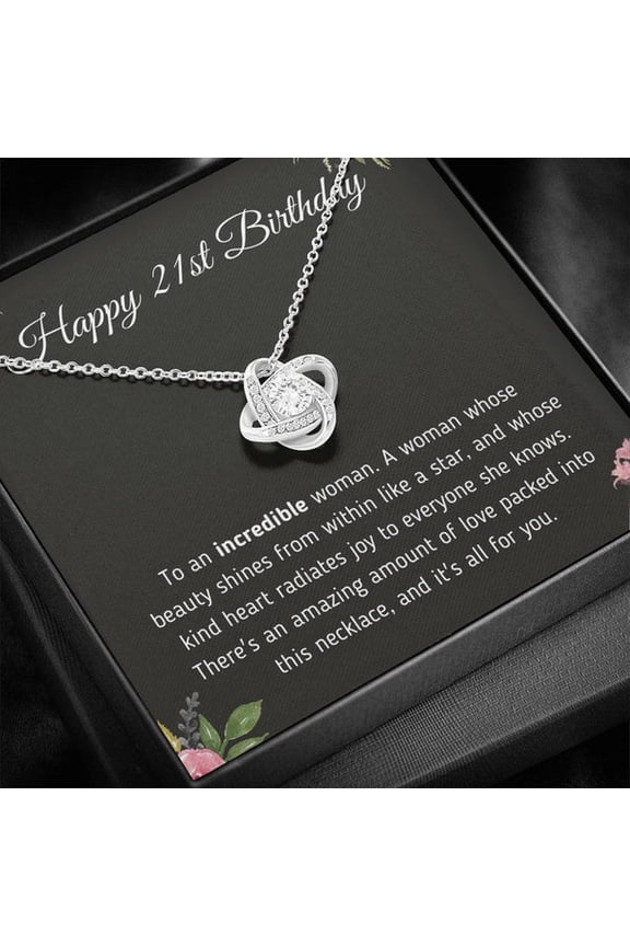 Unique 21st Birthday For Her 2025 - Necklace, White Love Knot Necklace