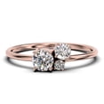 thumbnail image 1 of Unique 3 Stone Minimalist 0.55 Carat Round Cut Diamond Moissanite Engagement Ring, Trilogy Ring, Wedding Ring in 925 Sterling Silver With 18k Rose Gold Plating Gift For Her, Gift For Woman, 1 of 3