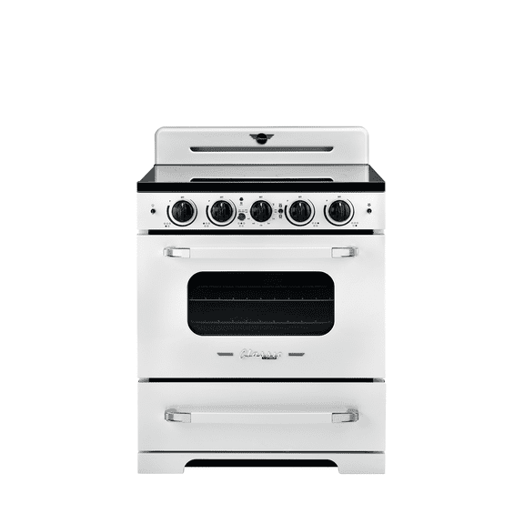 Unique Appliances Classic Retro 30" 3.9 cu ft Induction Range, Marshmallow White