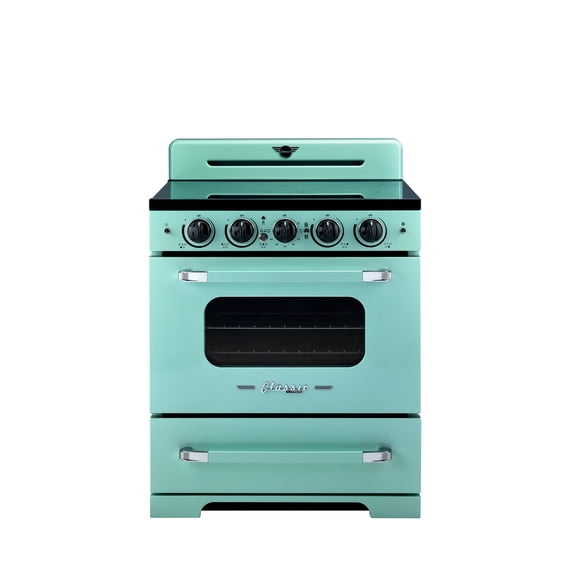 Unique 30' Classic Retro Induction Range, Ocean Mist Turquoise