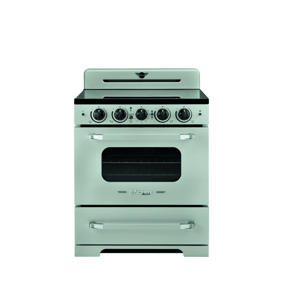 Unique 30' Classic Retro Induction Range, Summer Mint Green