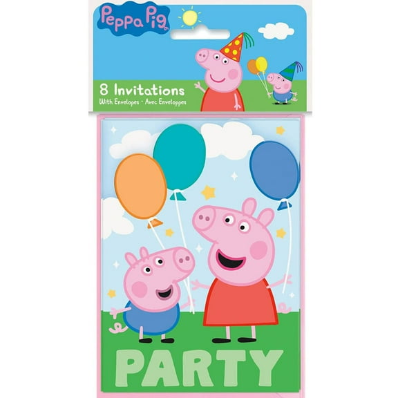 Unique 30382060 Peppa Pig Birthday Party Invitations - 8 Count