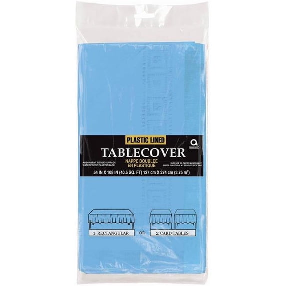 Unique 32843 Powder Blue Plastic Table Cover