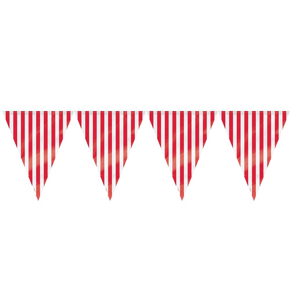Unique 36' Red Striped Pennant Banner (3 packs) - image 1 of 2