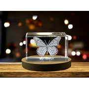 Unique 3D Engraved Crystal with Butterfly Design - Perfect Gift for Nature Lovers
