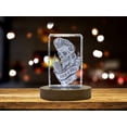 thumbnail image 1 of Unique 3D Engraved Crystal with Human Skull Hairstyle, Microphone, and Ribbon Design - Perfect Gift for Music Lovers, 1 of 6