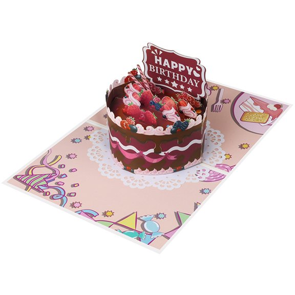 Unique 3D Popping Up Birthday Card Colorful Birthday Surprise Card Celebration Card Paper Texture for Birthday and Party