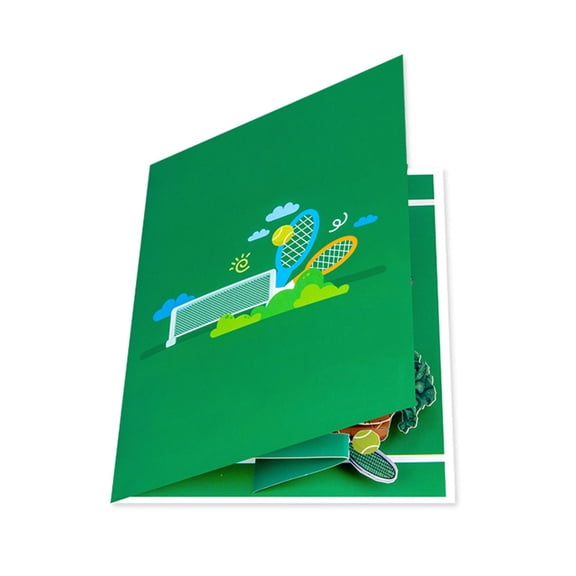 Unique 3D Popup Tennis Theme Greeting Card with Envelope Foldable Happy Birthday Card for Party Invitation Card