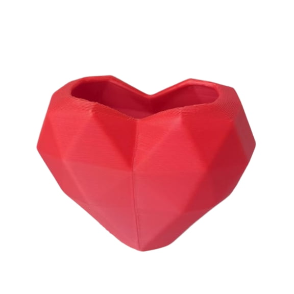 Unique 3D Printed Heart Shape Vases With Geometric Designs Perfect For Valentines Day Gift And Home Decors