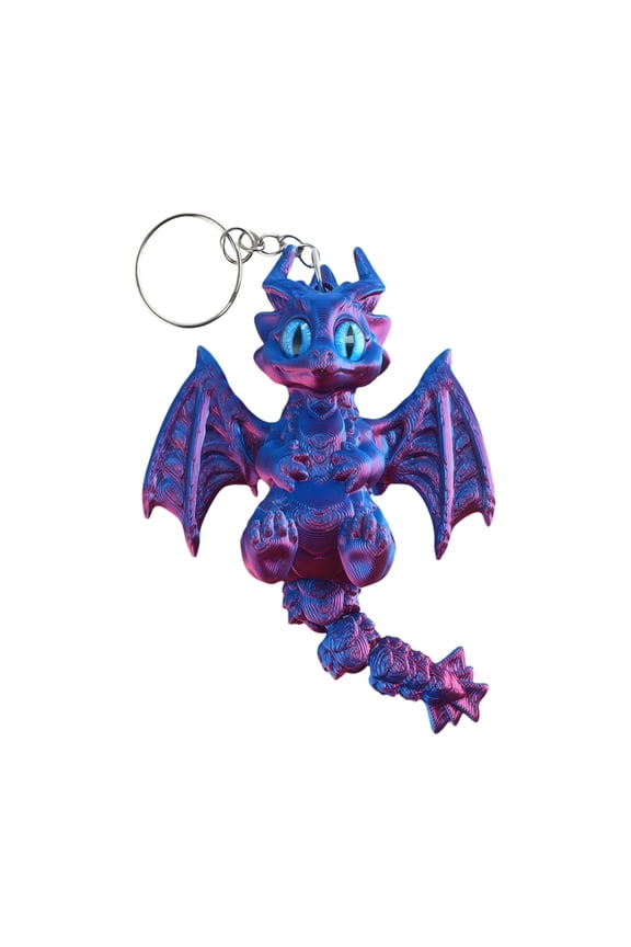 Unique 3D Printed Western Dragon Toy Keychain With Movable Joints For Play And Display Keyring Accessories