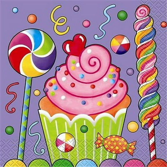 Unique 42252 Candy Party Lunch Napkins, Pack of 16