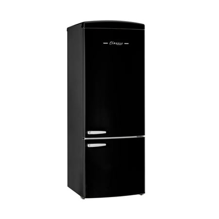 Unique Appliances - Classic Retro 16.7 cu.ft Bottom Freezer Counter Depth Refrigerator - Midnight Black