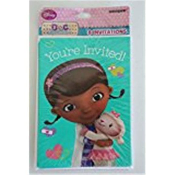 Unique 61627 Disney Doc McStuffins Part Invitation, Multicolor - 8 Count