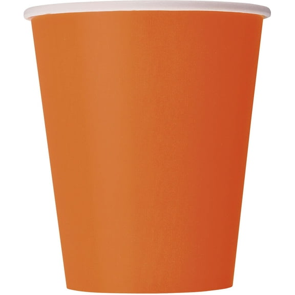 Unique 9 oz Cups 8pc Pumpkin Orange