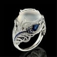 thumbnail image 1 of Unique 925 Sterling Silver Moonstone Ring Natural Sapphire Jewelry Engagement Wedding Rings, 1 of 1