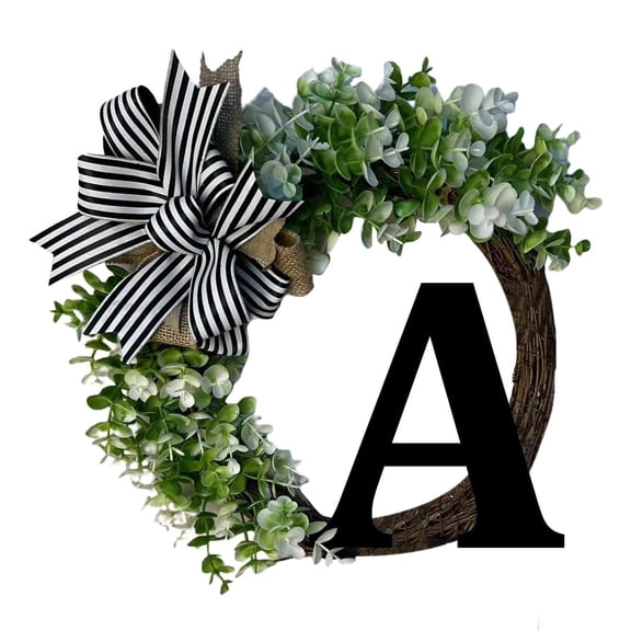 Unique A To Z Last Name Year Round Front Door Wreath Farmhouse Wreath Creative 26 Letter Farmhouse Wreath For Front Door