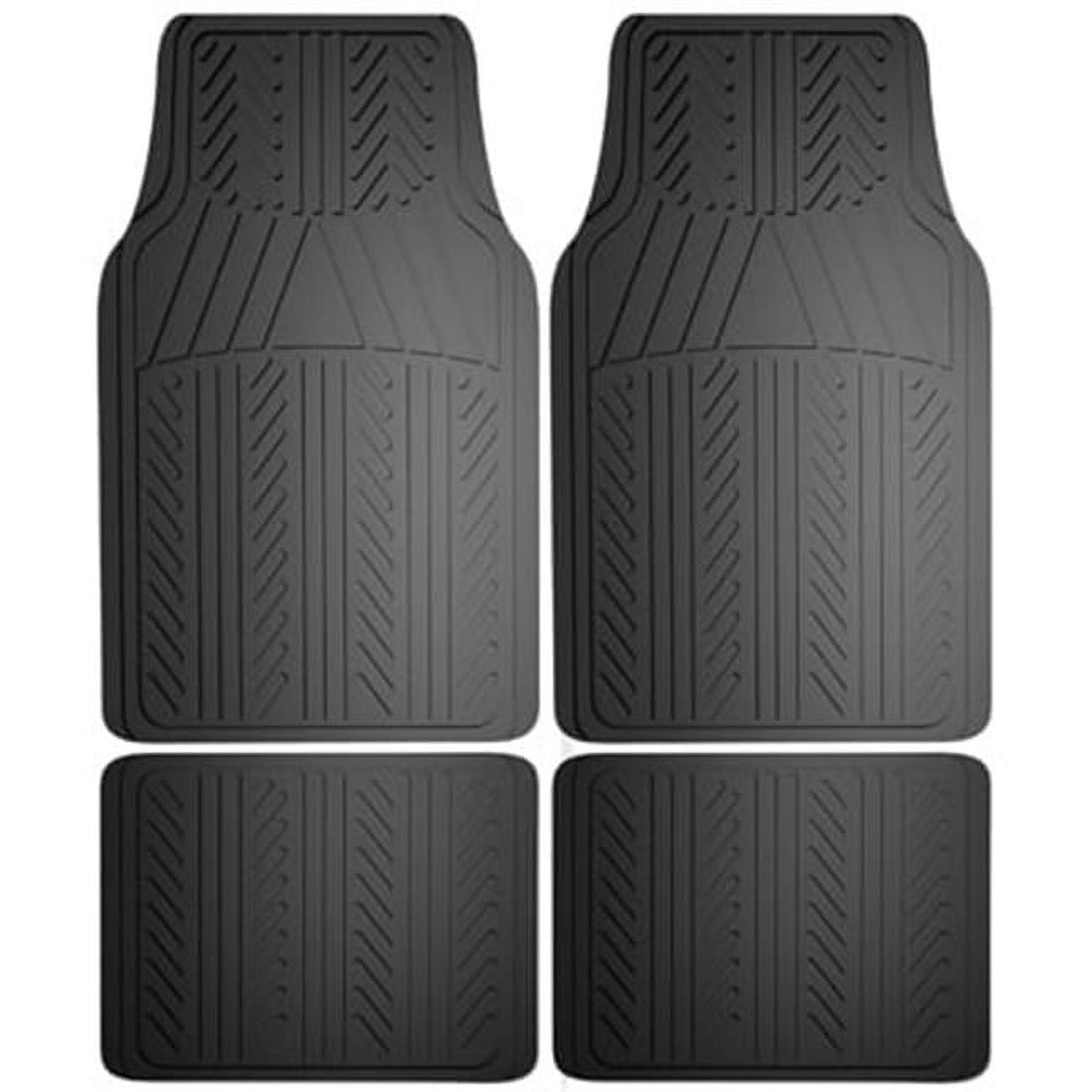 Heavy-Duty Black Rubber Floor Mat Set for Trucks