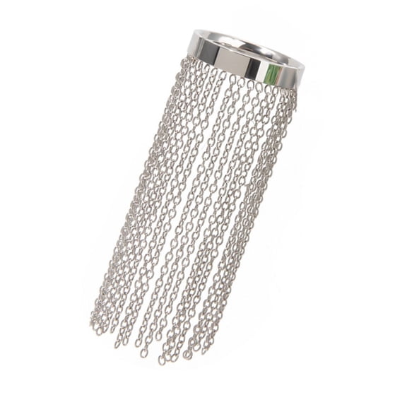 Unique Adjustable Size Rings Stainless Steel Rings with Chain Fringes Party Jewelry Handmade Accessory for Stylish Outfits