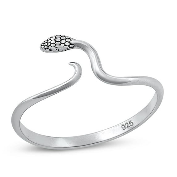 Unique Adjustable Snake Ring .925 Sterling Silver Band Jewelry Female Male Unisex Size 8