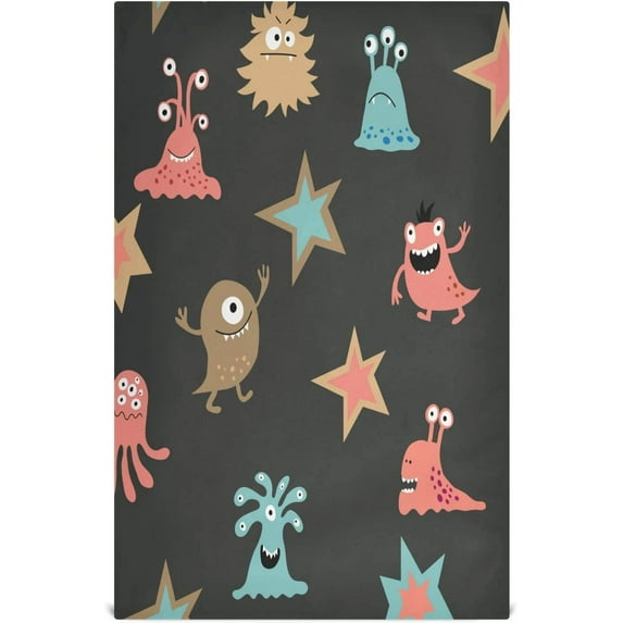 Unique Aliens Stars Dish Towels Set of 4, Colorful Washable Tea Towels Dishcloths Lint-Free 18x28 Inch Fast Drying for Kitchen Restaurant Bar Clean