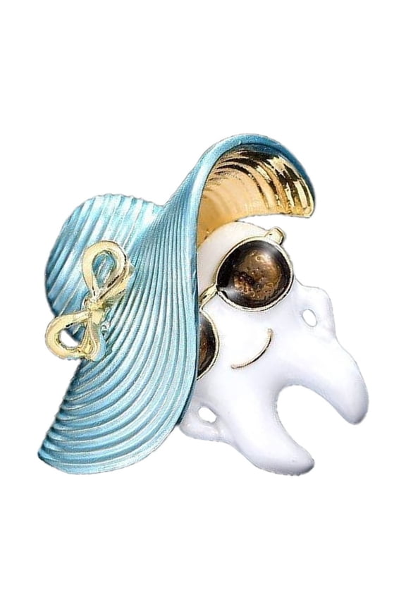 Unique Alloy Teeth Pin Playful Oil Splatter Finish Compact Jewelry Accessory Perfect For Daily Wear Or Party Outfits