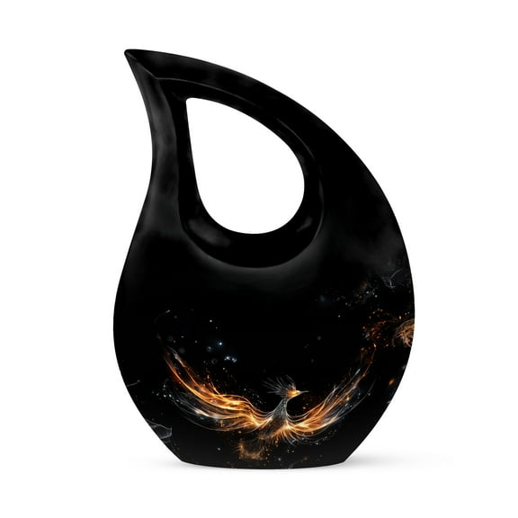 Unique Angry Phoenix Spreading Wings in Fire, Urn for Ashes Mom & Dad - Burial Urns for Adult Human - Mini Cremation Urn for Adult Ashes Male & Female - Small Cremation Keepsake Urns