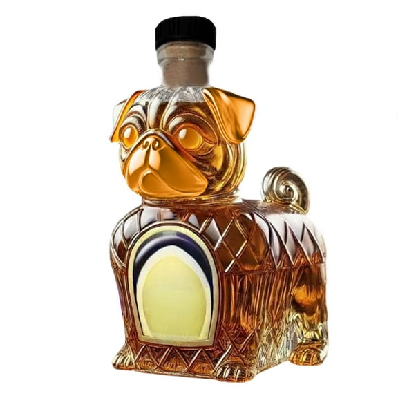 Unique Animal Shape Bottle Collection - 300ml Glass Containers with 3D Engraving for Home Bar Display and Gifting - Clear